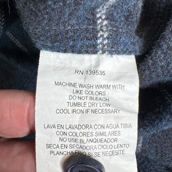 Grayers Heritage Flannels Mens XXL Heavy Cotton Button Up Shirt Blue Black Plaid - Picture 5 of 6